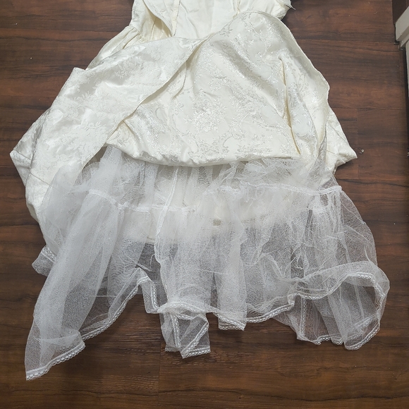 Vtg Jessica McClintock Puff Sleeve Prom Wedding Dress white Beaded Embroidered 8 - Picture 10 of 10